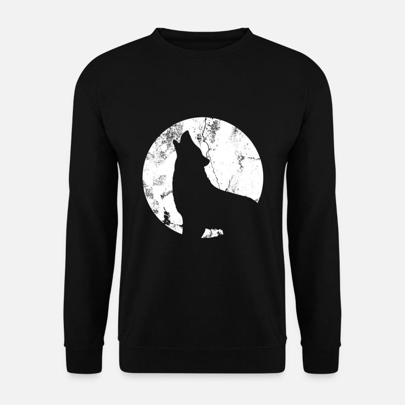 Wolf Mond - Unisex Pullover - Schwarz