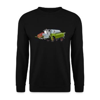 Mähdrescher Fahrer Erntemaschine Bauer - Unisex Pullover - Schwarz - Vorne - Alina (178cm) & Michal (187cm)