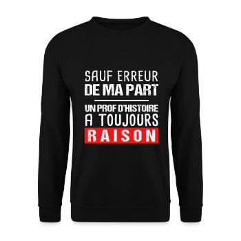 Prof d'histoire cadeau drôle professeur - Sweat-shirt Unisexe - noir - Devant - Alina (178cm) & Michal (187cm)