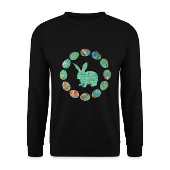hase im eierkranz e 4 - Sweat-shirt Unisexe - noir - Devant - Alina (178cm) & Michal (187cm)