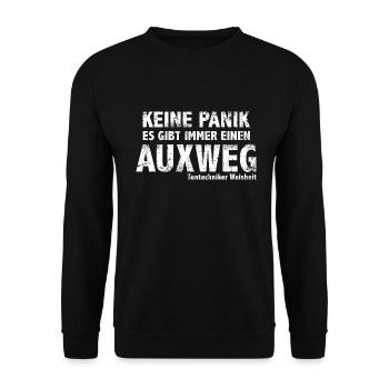 Es gibt immer einen Ausweg oder etwa Auxweg Ton - Unisex Pullover - Schwarz - Vorne - Alina (178cm) & Michal (187cm)