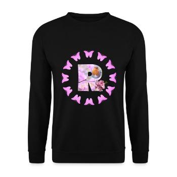 fruit blossom r - Unisex Sweatshirt - black - Front - Alina (178cm) & Michal (187cm)