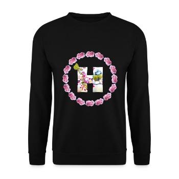 printemps oiseau papillon h - Sweat-shirt Unisexe - noir - Devant - Alina (178cm) & Michal (187cm)