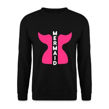 Mermaid (geteilte Meerjungfrauenflosse) - Unisex Pullover - Schwarz - Vorne - Alina (178cm) & Michal (187cm)