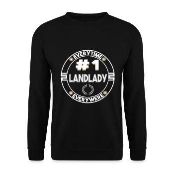 Landlady Nummer 1 das T-Shirt für die Vermieterin - Unisex Pullover - Schwarz - Vorne - Alina (178cm) & Michal (187cm)