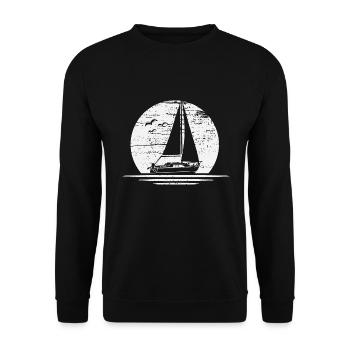 Sailing Sailors Sailors Sailboat Boaters - Unisex Sweatshirt - black - Front - Alina (178cm) & Michal (187cm)