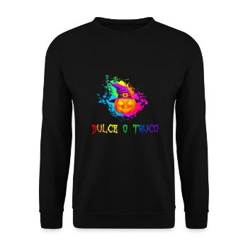 Halloween Dulce O Truco Idée Cadeau Citrouille - Sweat-shirt Unisexe - noir - Devant - Alina (178cm) & Michal (187cm)