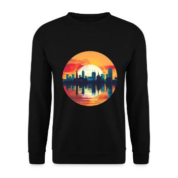 Hagen Skyline - Unisex Sweatshirt - black - Front - Alina (178cm) & Michal (187cm)