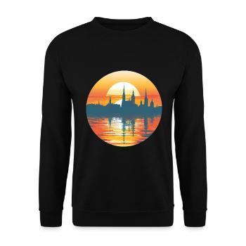 Heidelberg Skyline - Unisex Sweatshirt - black - Front - Alina (178cm) & Michal (187cm)