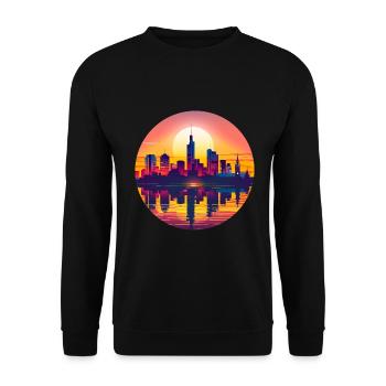 Hanover Skyline - Unisex Sweatshirt - black - Front - Alina (178cm) & Michal (187cm)