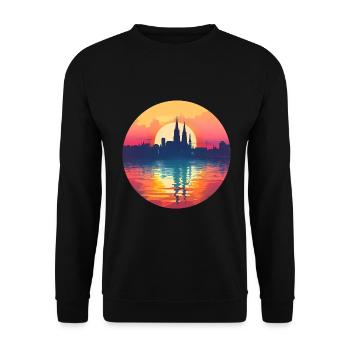 Heilbronn Skyline - Unisex Pullover - Schwarz - Vorne - Alina (178cm) & Michal (187cm)