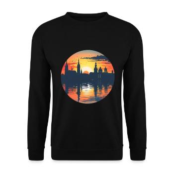 Jena Skyline - Unisex Sweatshirt - black - Front - Alina (178cm) & Michal (187cm)