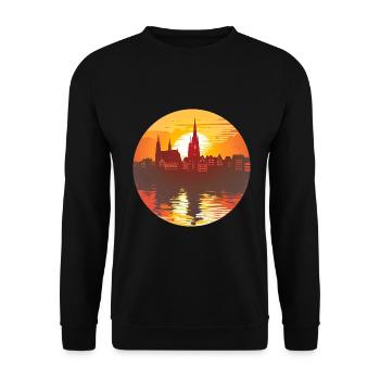 Kaiserslautern Skyline - Unisex Sweatshirt - black - Front - Alina (178cm) & Michal (187cm)