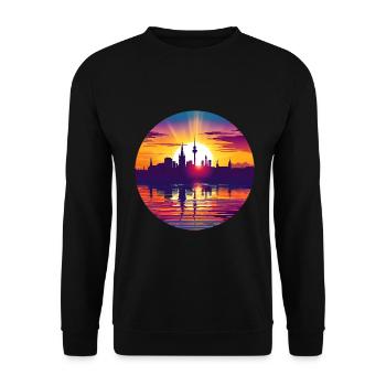 Kassel Skyline - Unisex Sweatshirt - black - Front - Alina (178cm) & Michal (187cm)