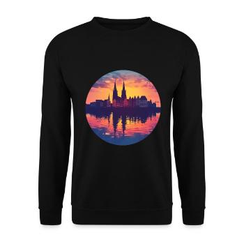 Lübeck Skyline - Unisex Sweatshirt - black - Front - Alina (178cm) & Michal (187cm)