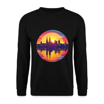 Ludwigsburg Skyline - Unisex Sweatshirt - black - Front - Alina (178cm) & Michal (187cm)