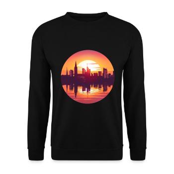Oberhausen Skyline - Unisex Pullover - Schwarz - Vorne - Alina (178cm) & Michal (187cm)