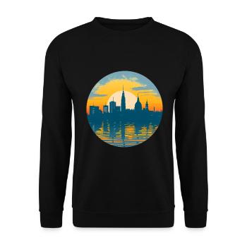Potsdam Skyline - Unisex Sweatshirt - black - Front - Alina (178cm) & Michal (187cm)