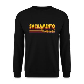 Sacramento California Retro et Vintage Design - Sweat-shirt Unisexe - noir - Devant - Alina (178cm) & Michal (187cm)