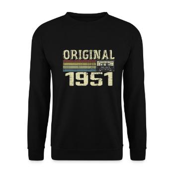 1951 Geburtstagsfeiern - 1951 Retro-Geschenk - Unisex Pullover - Schwarz - Vorne - Alina (178cm) & Michal (187cm)