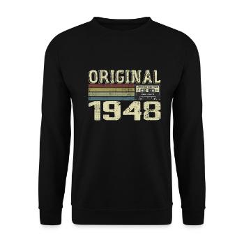 1948 Birthday Parties - 1948 Retro Gift - Unisex Sweatshirt - black - Front - Alina (178cm) & Michal (187cm)