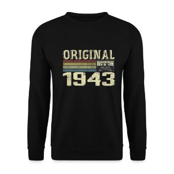 1943 Fêtes D’anniversaire - Cadeau Retro 1943 - Sweat-shirt Unisexe - noir - Devant - Alina (178cm) & Michal (187cm)