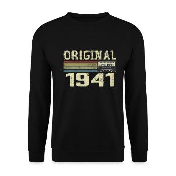 1941 Geburtstagsfeiern - 1941 Retro Geschenk - Unisex Pullover - Schwarz - Vorne - Alina (178cm) & Michal (187cm)