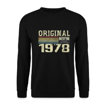 1978 Birthday Parties - Retro 1978 Gift - Unisex Sweatshirt - black - Front - Alina (178cm) & Michal (187cm)