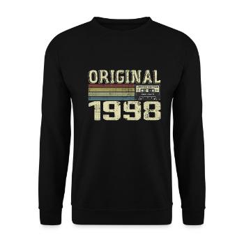 1998 Birthday Parties - 1998 Retro Gift - Unisex Sweatshirt - black - Front - Alina (178cm) & Michal (187cm)