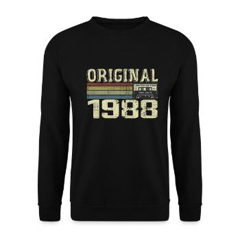 1988 Birthday Parties - 1988 Retro Gift - Unisex Sweatshirt - black - Front - Alina (178cm) & Michal (187cm)
