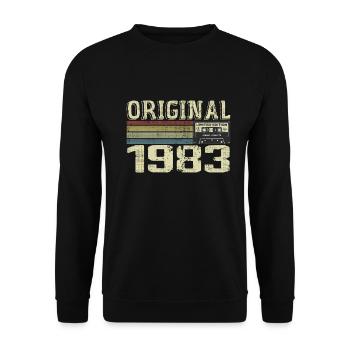 1983 Fêtes D’anniversaire - Cadeau Retro 1983 - Sweat-shirt Unisexe - noir - Devant - Alina (178cm) & Michal (187cm)