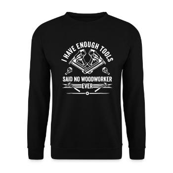 Chemises drôles de charpentier - Sweat-shirt Unisexe - noir - Devant - Alina (178cm) & Michal (187cm)