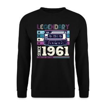 Legendary 1961 61st Birthday Gift Men - Fun - Unisex Sweatshirt - black - Front - Alina (178cm) & Michal (187cm)
