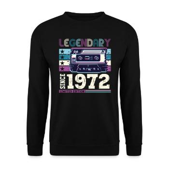 Legendary 1972 50th Birthday Gift Men - Fun - Unisex Sweatshirt - black - Front - Alina (178cm) & Michal (187cm)