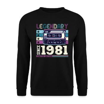 Legendary 1981 41st Birthday Gift Men - Fun - Unisex Sweatshirt - black - Front - Alina (178cm) & Michal (187cm)