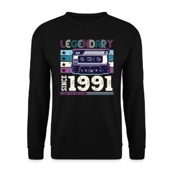 Legendary 1991 31st Birthday Gift Men - Fun - Unisex Sweatshirt - black - Front - Alina (178cm) & Michal (187cm)