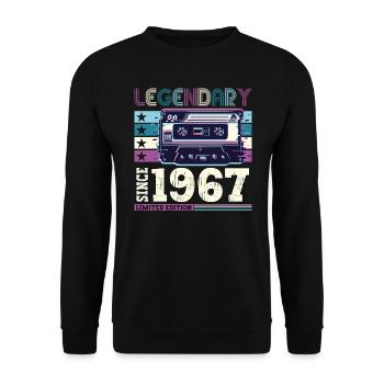 Legendary 1967 55th Birthday Gift Men - Fun - Unisex Sweatshirt - black - Front - Alina (178cm) & Michal (187cm)