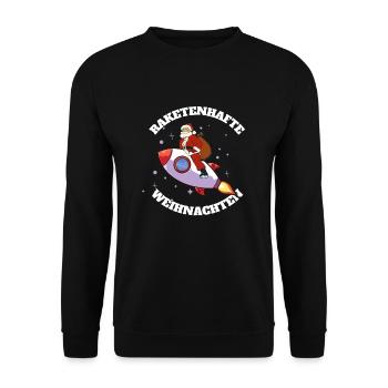 raketenhafte weihnachten - Unisex Pullover - Schwarz - Vorne - Alina (178cm) & Michal (187cm)