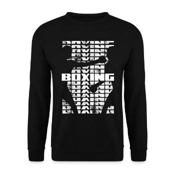 Boxing Boxeur Shadow Vintage - Sport de combat - Sweat-shirt Unisexe - noir - Devant - Alina (178cm) & Michal (187cm)
