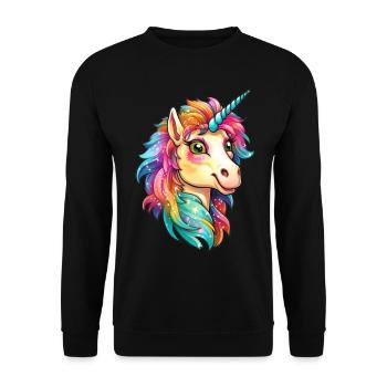 Jolie licorne - Sweat-shirt Unisexe - noir - Devant - Alina (178cm) & Michal (187cm)