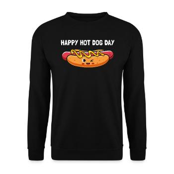 Happy hot dog day - Unisex Sweatshirt - black - Front - Alina (178cm) & Michal (187cm)