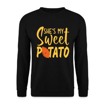 She s my sweet potato I yam shirt T Shirt - Sweat-shirt Unisexe - noir - Devant - Alina (178cm) & Michal (187cm)