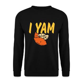 She's my sweet potato I yam, I yam too Thanksgivin - Sweat-shirt Unisexe - noir - Devant - Alina (178cm) & Michal (187cm)