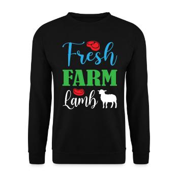 Agneau fermier frais - Sweat-shirt Unisexe - noir - Devant - Alina (178cm) & Michal (187cm)