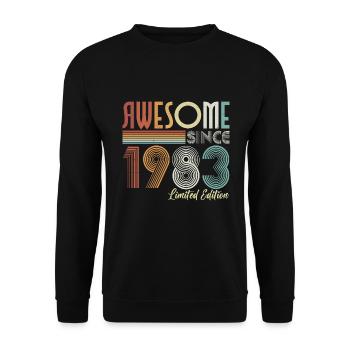 Né en 1983 Vintage Retro Anniversaire - Sweat-shirt Unisexe - noir - Devant - Alina (178cm) & Michal (187cm)