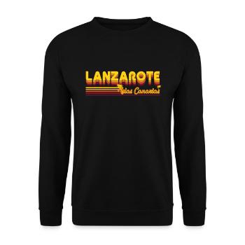 Lanzarote Urlaubs Design für den Fan der Kanaren - Unisex Pullover - Schwarz - Vorne - Alina (178cm) & Michal (187cm)