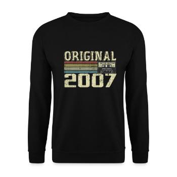 2007 Birthday Parties - 2007 Retro Gift - Unisex Sweatshirt - black - Front - Alina (178cm) & Michal (187cm)