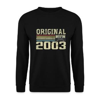 2003 Geburtstagsfeiern - Retro Geschenk 2003 - Unisex Pullover - Schwarz - Vorne - Alina (178cm) & Michal (187cm)