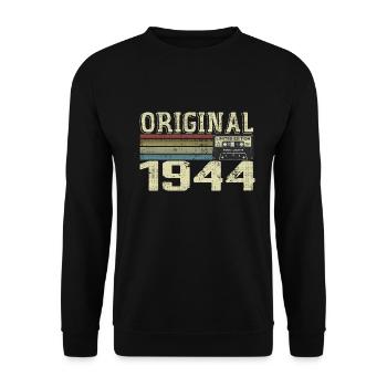 1944 Geburtstagsfeiern - 1944 Retro-Geschenk - Unisex Pullover - Schwarz - Vorne - Alina (178cm) & Michal (187cm)
