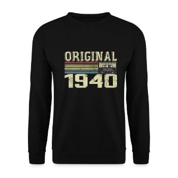 Geburtstagspartys der 1940er Jahre - Retro-Geschenk der 1940er Jahre - Unisex Pullover - Schwarz - Vorne - Alina (178cm) & Michal (187cm)